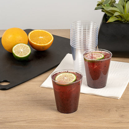 Chef 101 7 oz Clear Plastic Tumbler - 2 3/4" x 2 3/4" x 3 1/4" - 20 count box