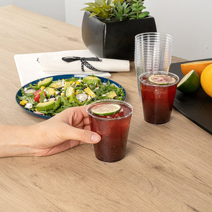 Chef 101 7 oz Clear Plastic Tumbler - 2 3/4" x 2 3/4" x 3 1/4" - 20 count box