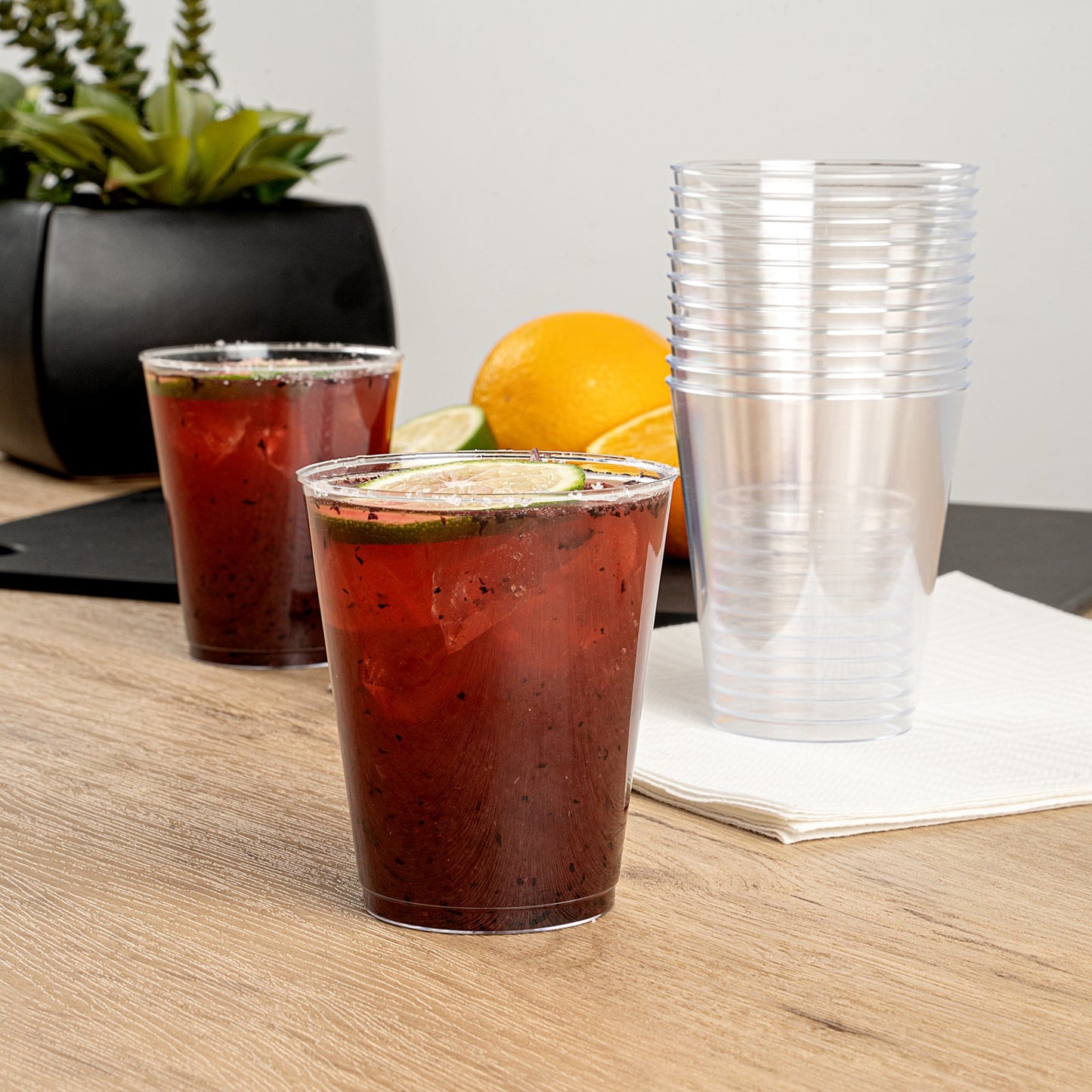 Chef 101 7 oz Clear Plastic Tumbler - 2 3/4" x 2 3/4" x 3 1/4" - 500 count box