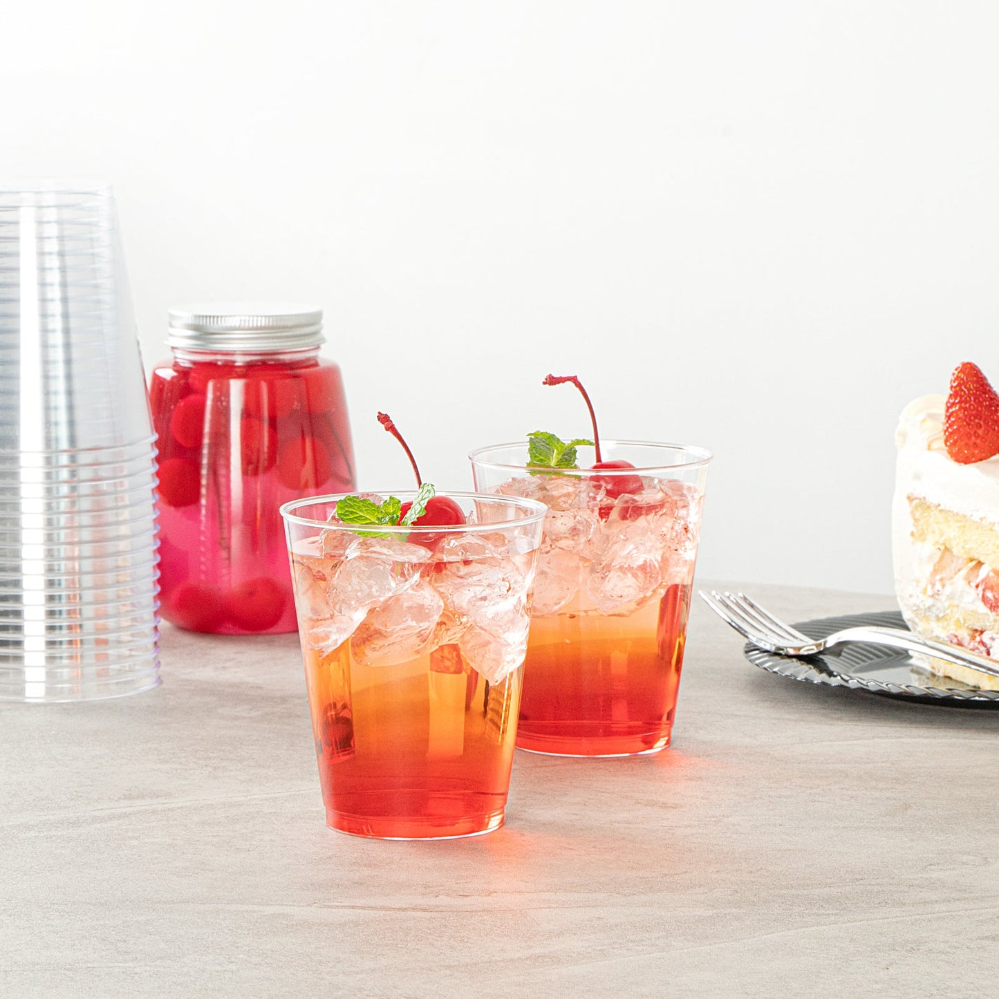 Chef 101 8 oz Clear Plastic Tumbler - 3" x 3" x 3 1/4" - 20 count box