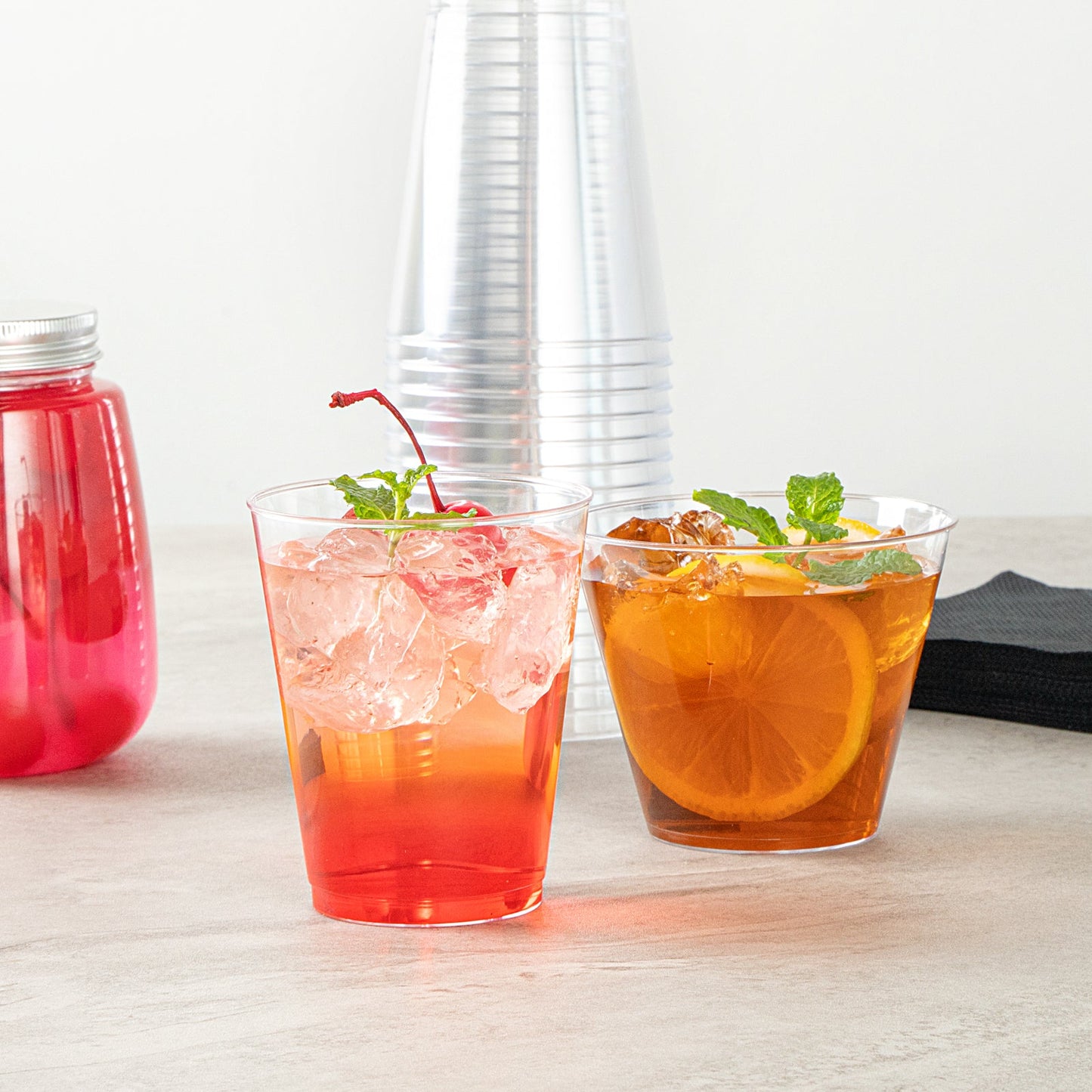 Chef 101 8 oz Clear Plastic Tumbler - 3" x 3" x 3 1/4" - 20 count box