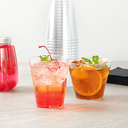 Chef 101 8 oz Clear Plastic Tumbler - 3" x 3" x 3 1/4" - 20 count box