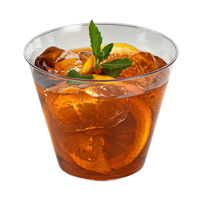 Chef 101 9 oz Clear Plastic Tumbler - 3 1/2" x 3 1/2" x 2 3/4" - 20 count box