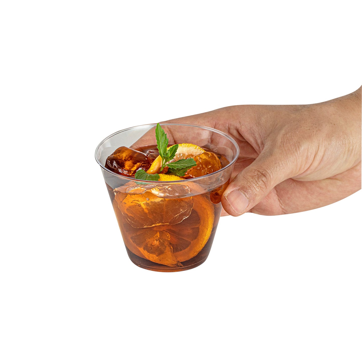 Chef 101 9 oz Clear Plastic Tumbler - 3 1/2" x 3 1/2" x 2 3/4" - 500 count box