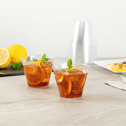 Chef 101 9 oz Clear Plastic Tumbler - 3 1/2" x 3 1/2" x 2 3/4" - 500 count box