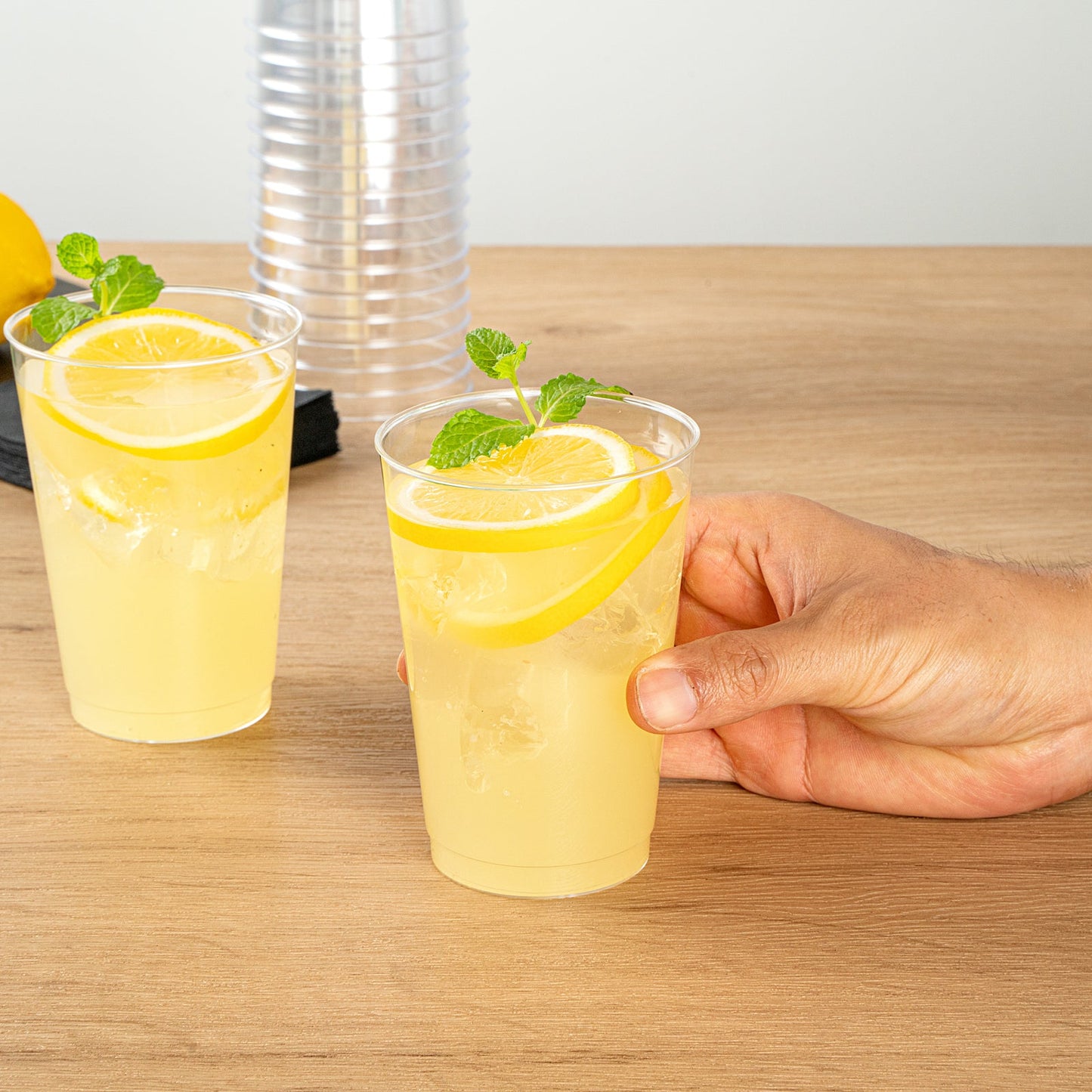 Chef 101 12 oz Clear Plastic Tumbler - 3" x 3" x 4 1/4" - 20 count box