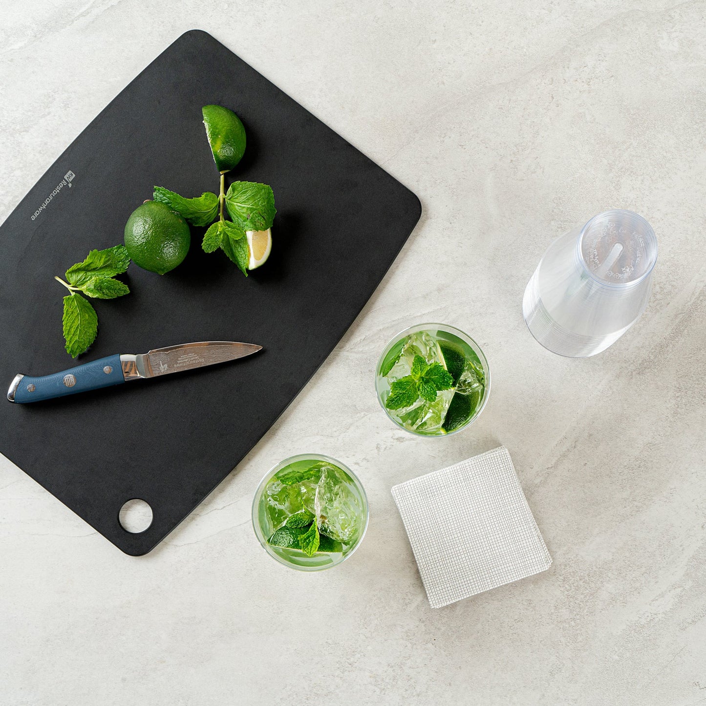 Chef 101 14 oz Clear Plastic Tumbler - 3 1/4" x 3 1/4" x 4 3/4" - 20 count box