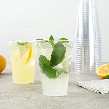 Chef 101 14 oz Clear Plastic Tumbler - 3 1/4" x 3 1/4" x 4 3/4" - 20 count box