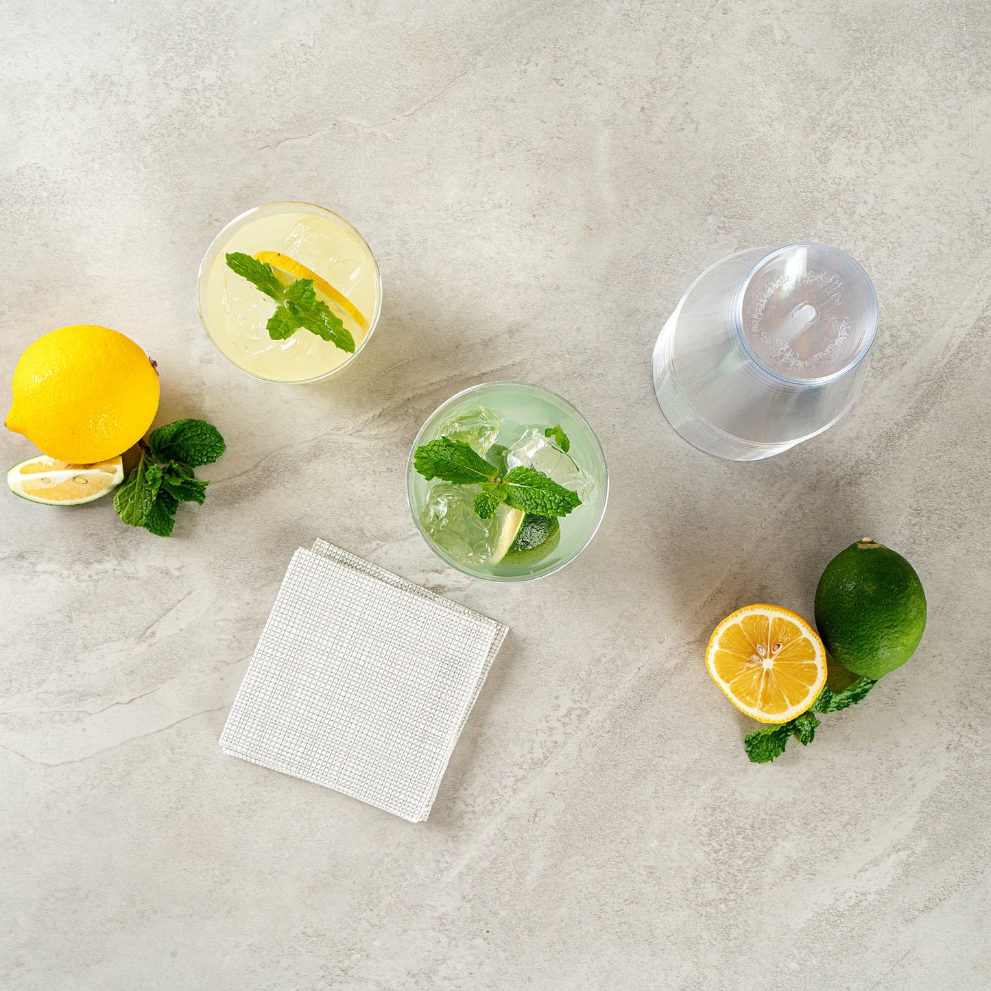 Chef 101 14 oz Clear Plastic Tumbler - 3 1/4" x 3 1/4" x 4 3/4" - 20 count box