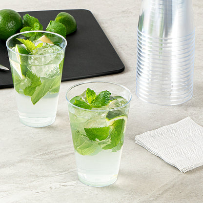 Chef 101 14 oz Clear Plastic Tumbler - 3 1/4" x 3 1/4" x 4 3/4" - 500 count box