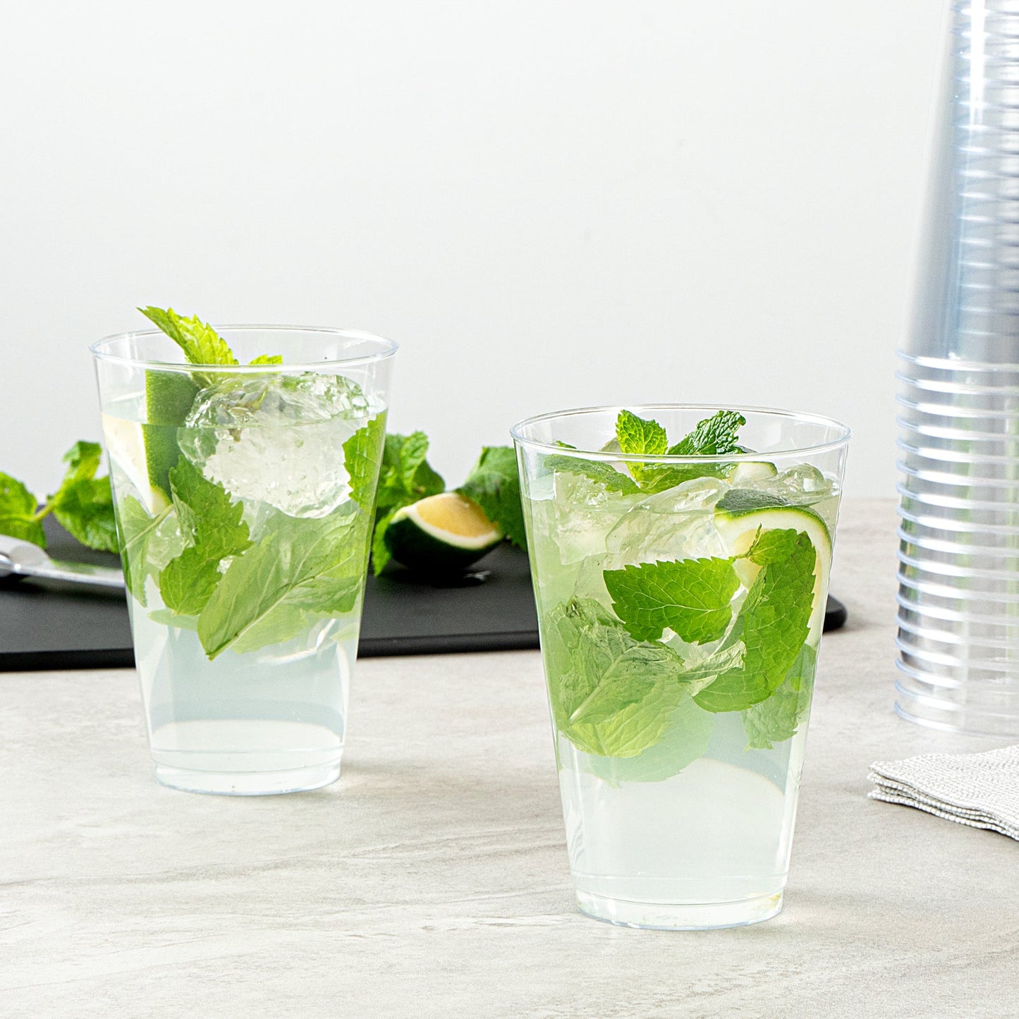 Chef 101 14 oz Clear Plastic Tumbler - 3 1/4" x 3 1/4" x 4 3/4" - 500 count box
