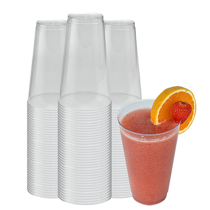 Chef 101 16 oz Clear Plastic Tumbler - 3 1/4" x 3 1/4" x 5 1/4" - 500 count box