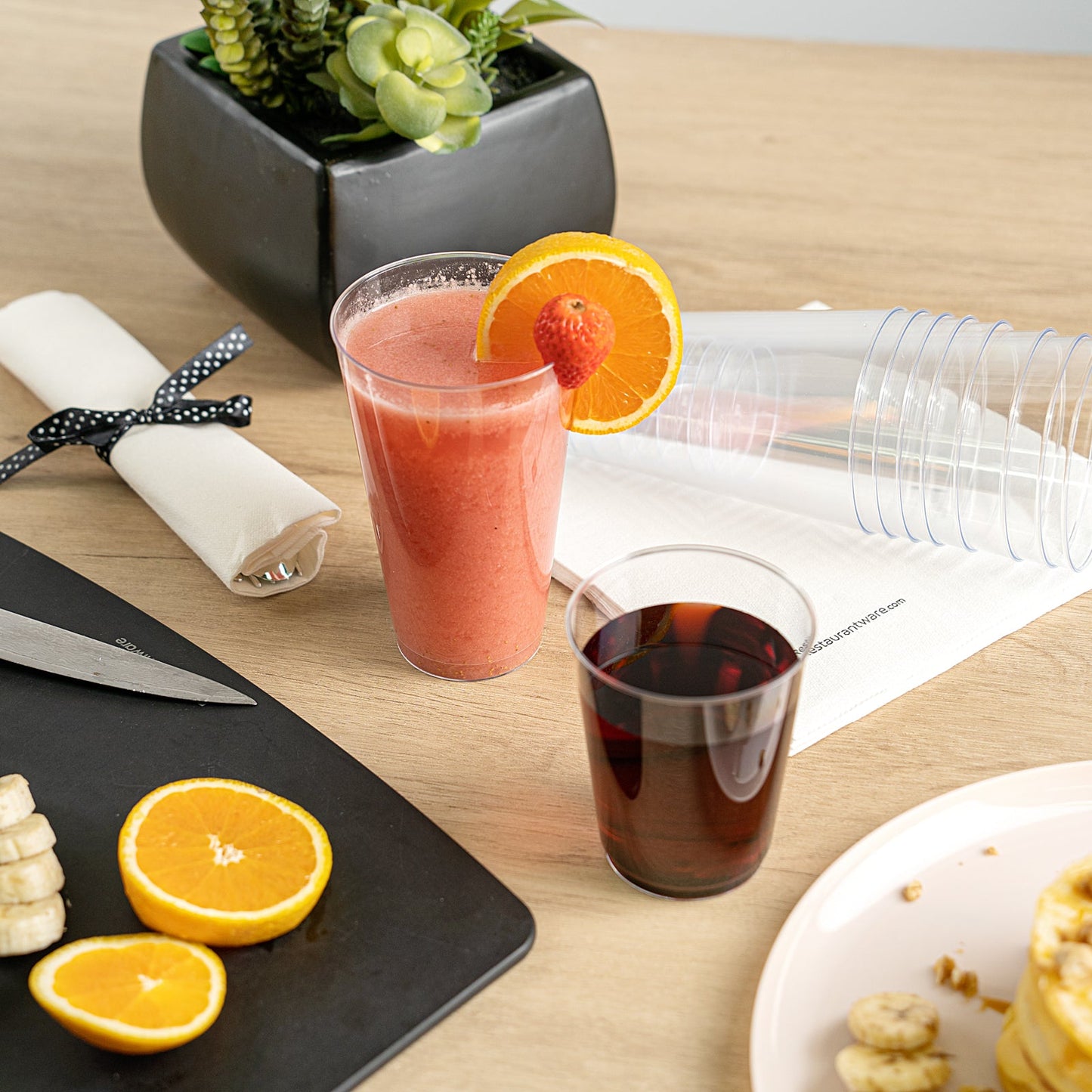 Chef 101 16 oz Clear Plastic Tumbler - 3 1/4" x 3 1/4" x 5 1/4" - 20 count box