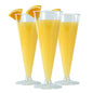 Chef 101 7 oz Clear Plastic Long Champagne Flute - 2 3/4" x 2 3/4" x 6 3/4" - 100 count box