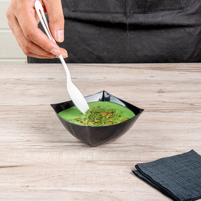 Moderna 8 oz Square Black Plastic Bowl - 4 1/2" x 4 1/2" x 2" - 10 count box