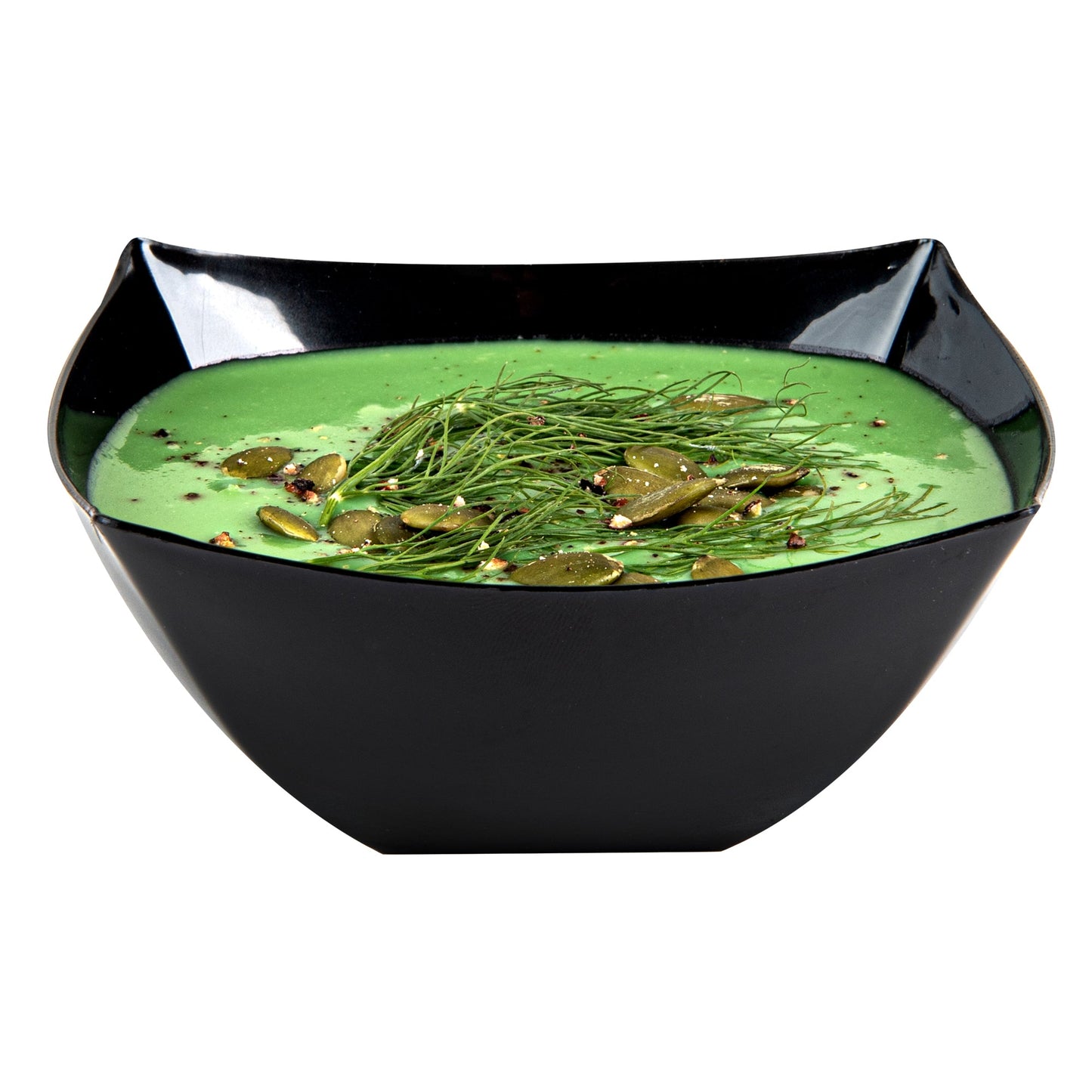 Moderna 8 oz Square Black Plastic Bowl - 4 1/2" x 4 1/2" x 2" - 100 count box