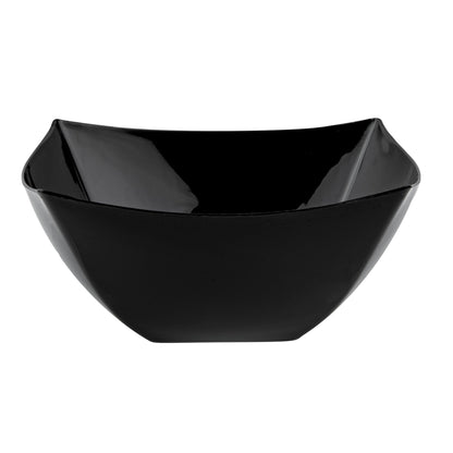 Moderna 8 oz Square Black Plastic Bowl - 4 1/2" x 4 1/2" x 2" - 100 count box