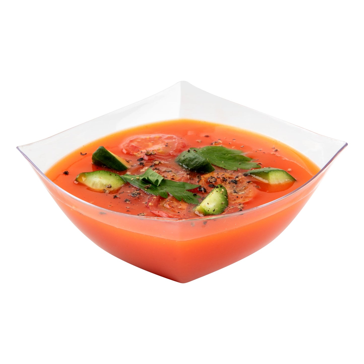 Moderna 8 oz Square Clear Plastic Bowl - 4 1/2" x 4 1/2" x 2" - 100 count box