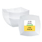 Moderna 8 oz Square White Plastic Bowl - 4 1/2" x 4 1/2" x 2" - 100 count box