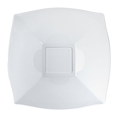 Moderna 8 oz Square White Plastic Bowl - 4 1/2" x 4 1/2" x 2" - 100 count box