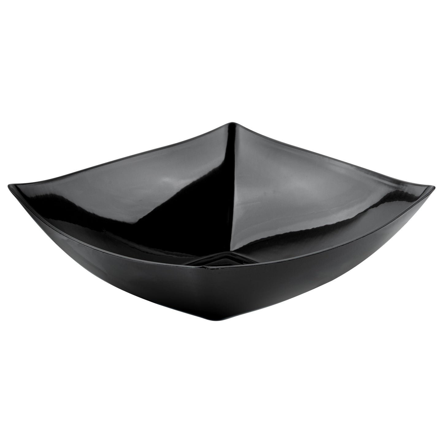 Moderna 32 oz Square Black Plastic Bowl - 7 3/4" x 7 3/4" x 2 1/4" - 10 count box