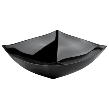 Moderna 32 oz Square Black Plastic Bowl - 7 3/4" x 7 3/4" x 2 1/4" - 10 count box
