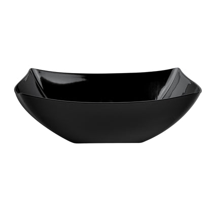 Moderna 32 oz Square Black Plastic Bowl - 7 3/4" x 7 3/4" x 2 1/4" - 10 count box