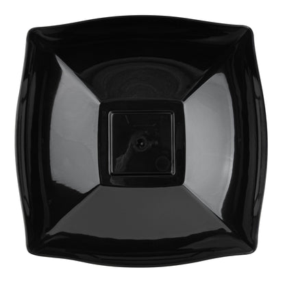 Moderna 32 oz Square Black Plastic Bowl - 7 3/4" x 7 3/4" x 2 1/4" - 10 count box