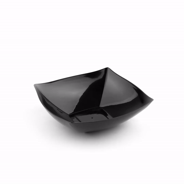 Moderna 32 oz Square Black Plastic Bowl - 7 3/4" x 7 3/4" x 2 1/4" - 100 count box