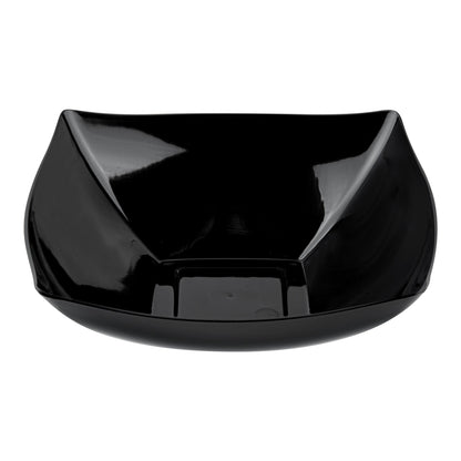 Moderna 32 oz Square Black Plastic Bowl - 7 3/4" x 7 3/4" x 2 1/4" - 100 count box