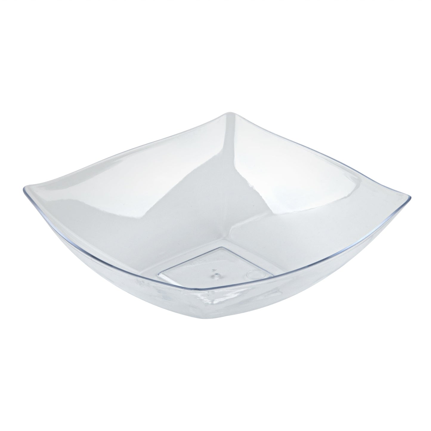 Moderna 32 oz Square Clear Plastic Bowl - 7 3/4" x 7 3/4" x 2 1/4" - 10 count box