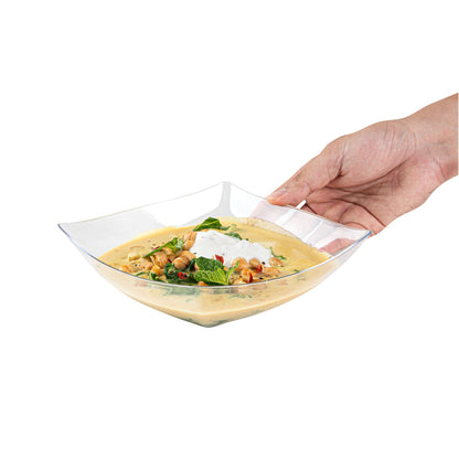 Moderna 32 oz Square Clear Plastic Bowl - 7 3/4" x 7 3/4" x 2 1/4" - 10 count box