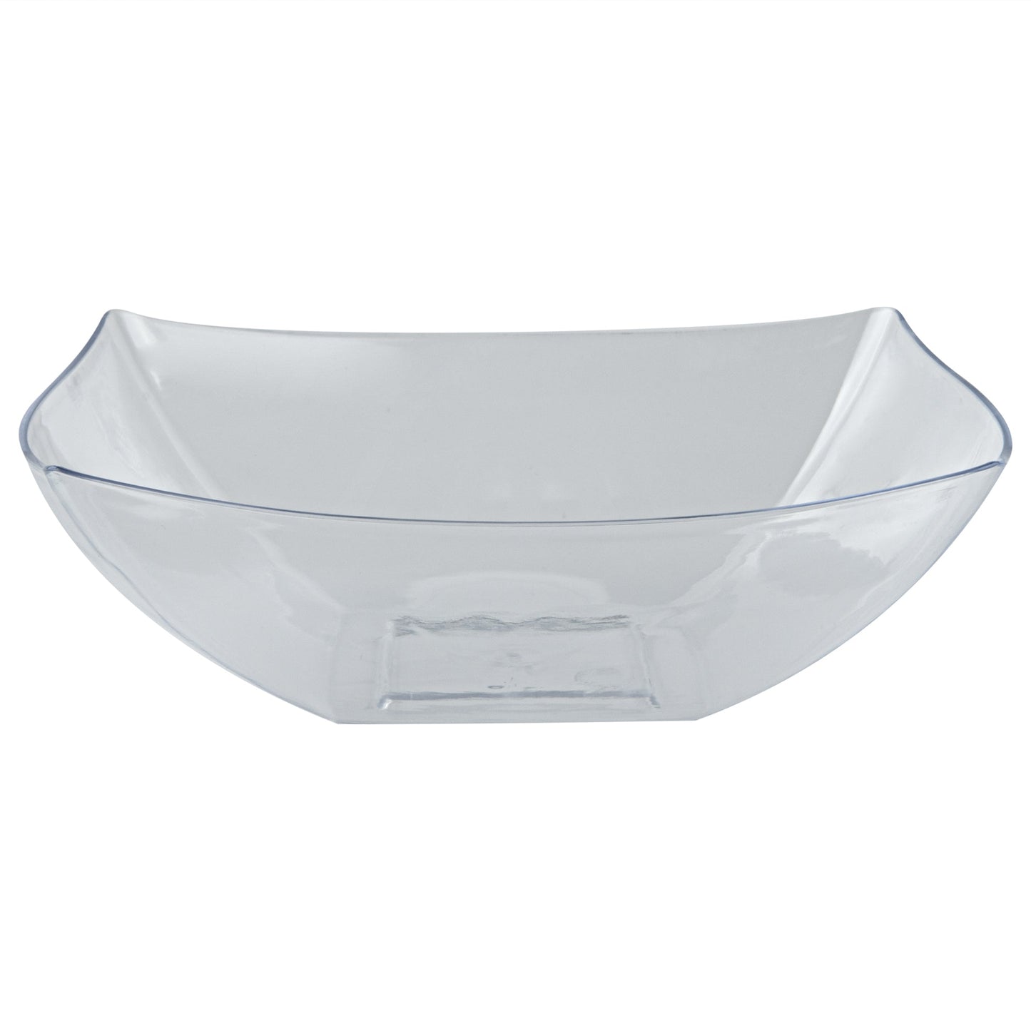 Moderna 32 oz Square Clear Plastic Bowl - 7 3/4" x 7 3/4" x 2 1/4" - 10 count box