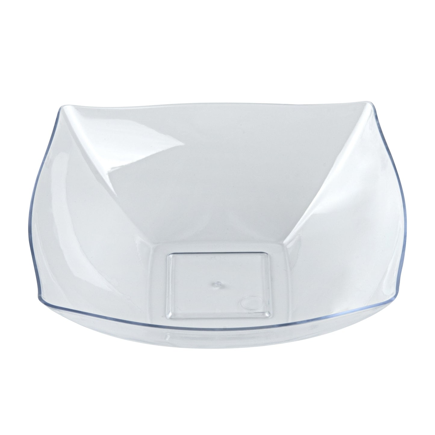 Moderna 32 oz Square Clear Plastic Bowl - 7 3/4" x 7 3/4" x 2 1/4" - 100 count box