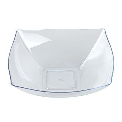 Moderna 32 oz Square Clear Plastic Bowl - 7 3/4" x 7 3/4" x 2 1/4" - 100 count box