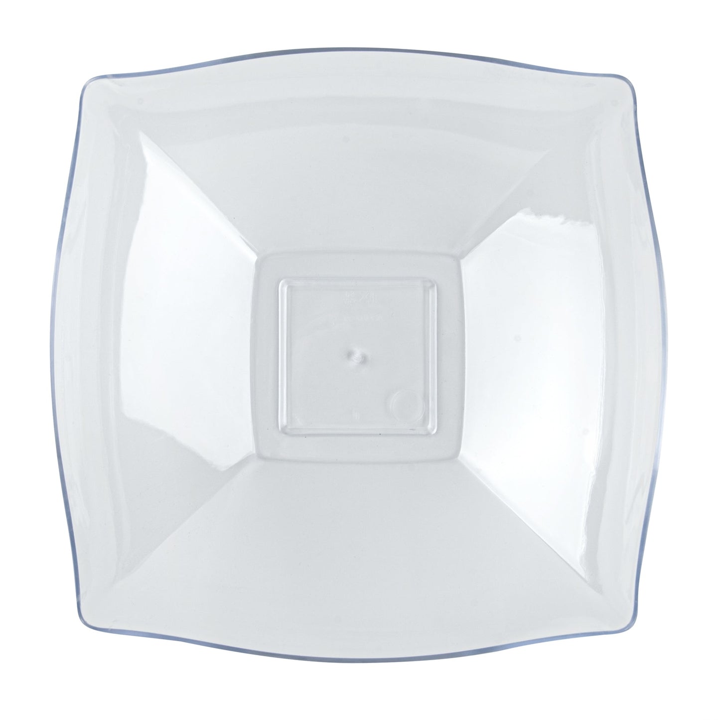 Moderna 32 oz Square Clear Plastic Bowl - 7 3/4" x 7 3/4" x 2 1/4" - 100 count box