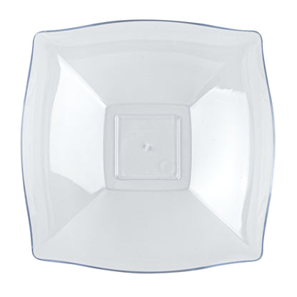 Moderna 32 oz Square Clear Plastic Bowl - 7 3/4" x 7 3/4" x 2 1/4" - 100 count box