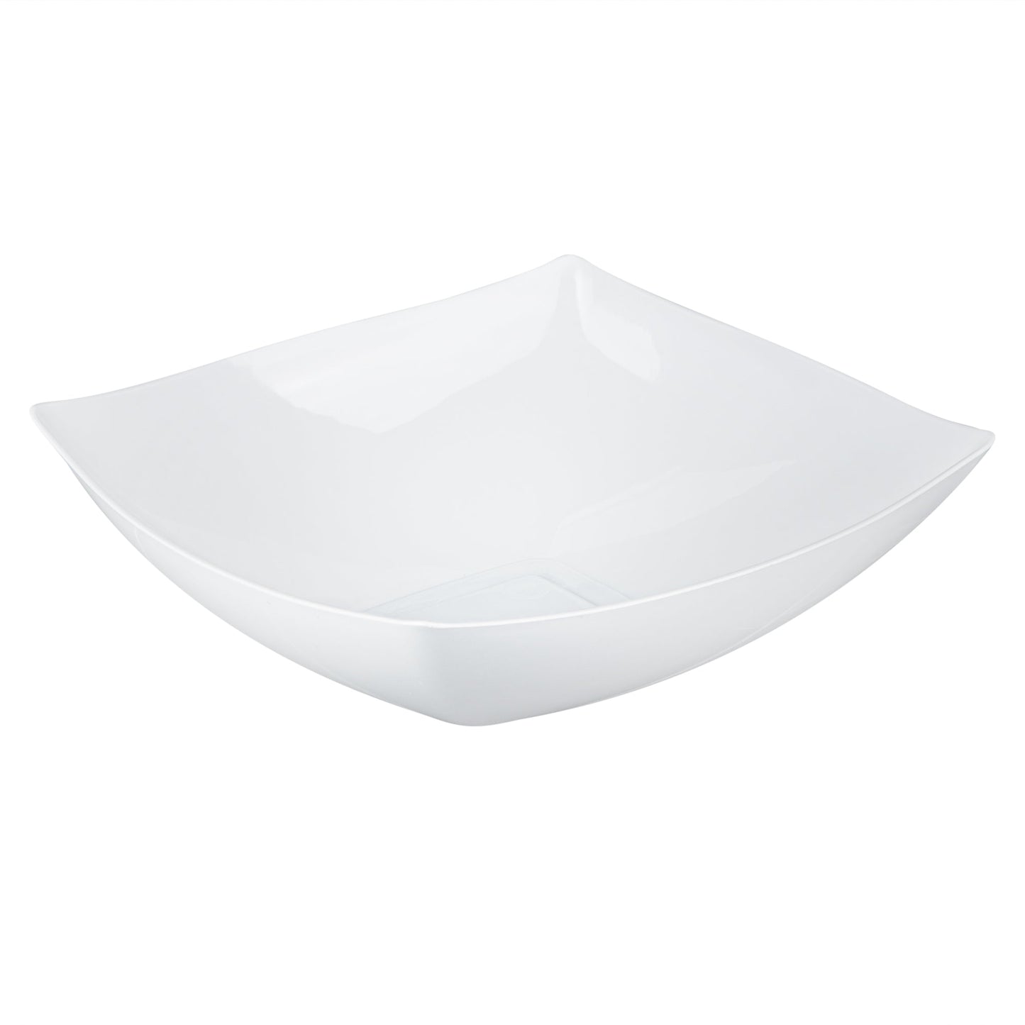 Moderna 32 oz Square White Plastic Bowl - 7 3/4" x 7 3/4" x 2 1/4" - 10 count box