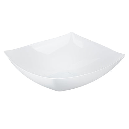 Moderna 32 oz Square White Plastic Bowl - 7 3/4" x 7 3/4" x 2 1/4" - 10 count box