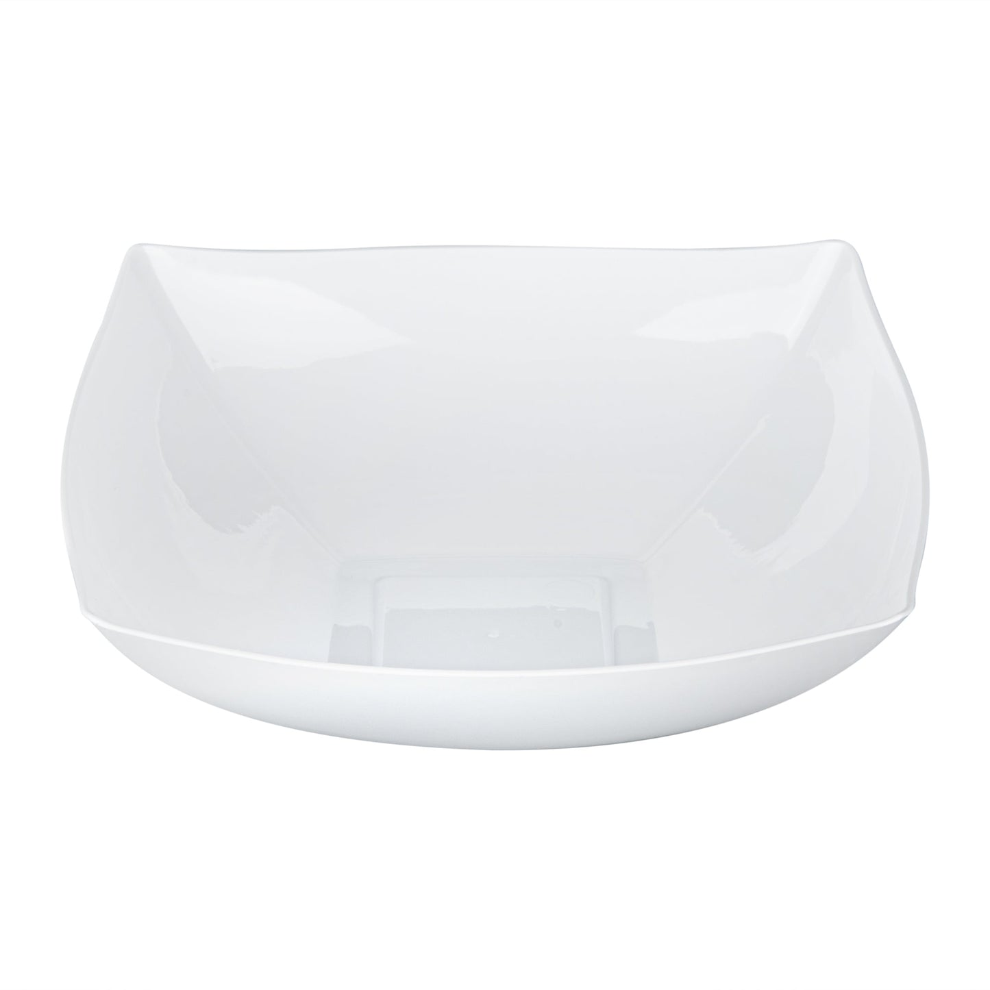 Moderna 32 oz Square White Plastic Bowl - 7 3/4" x 7 3/4" x 2 1/4" - 10 count box