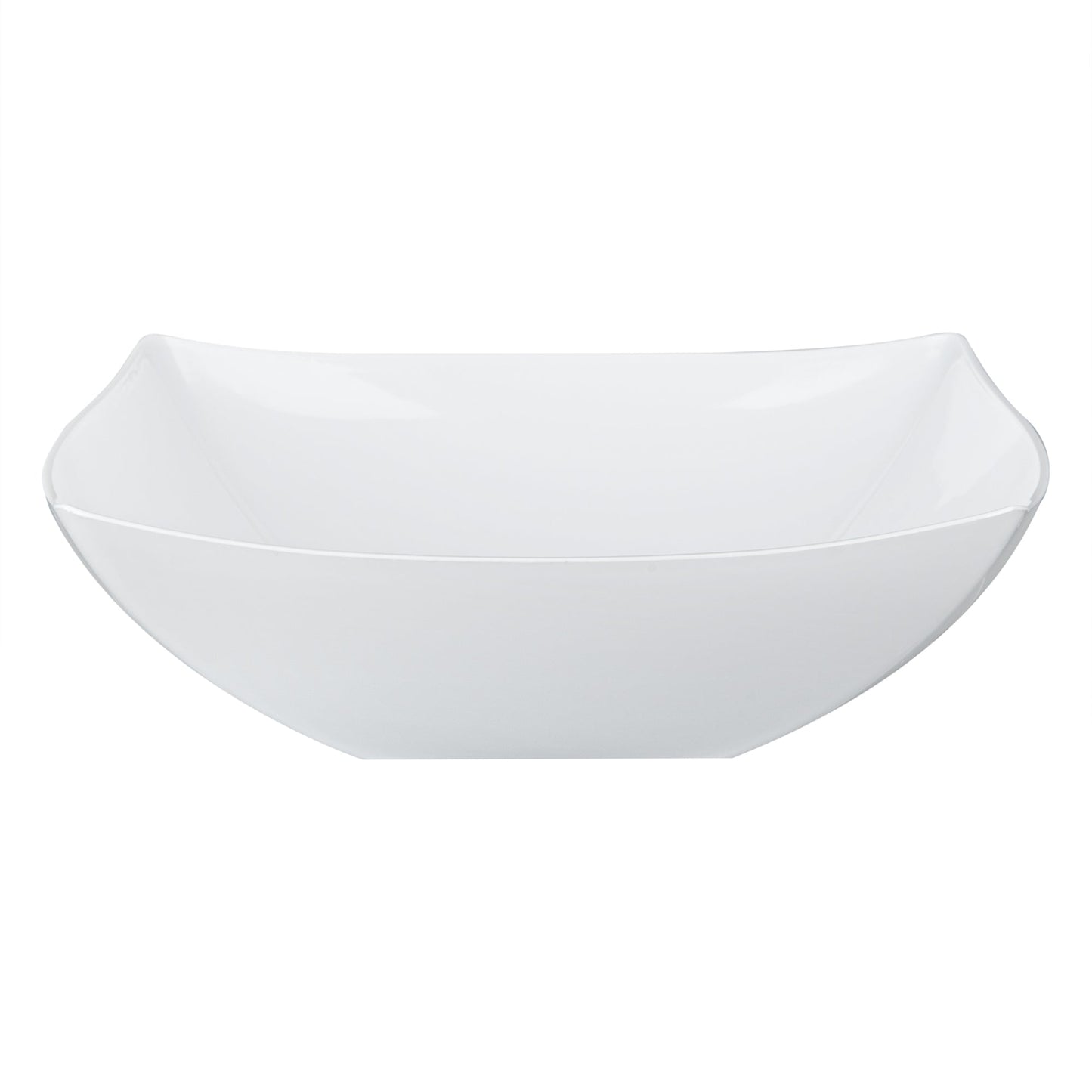 Moderna 32 oz Square White Plastic Bowl - 7 3/4" x 7 3/4" x 2 1/4" - 10 count box