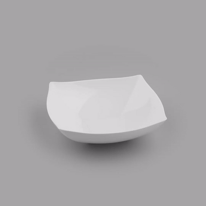 Moderna 32 oz Square White Plastic Bowl - 7 3/4" x 7 3/4" x 2 1/4" - 100 count box