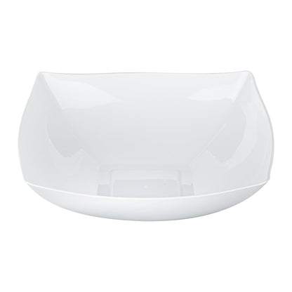 Moderna 32 oz Square White Plastic Bowl - 7 3/4" x 7 3/4" x 2 1/4" - 100 count box