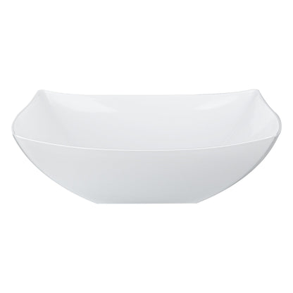 Moderna 32 oz Square White Plastic Bowl - 7 3/4" x 7 3/4" x 2 1/4" - 100 count box