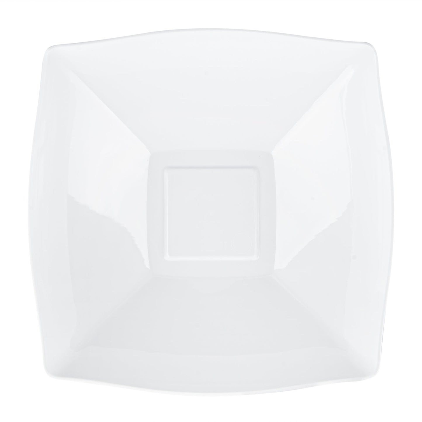 Moderna 32 oz Square White Plastic Bowl - 7 3/4" x 7 3/4" x 2 1/4" - 100 count box