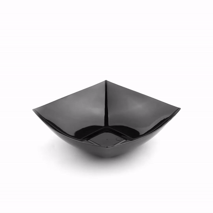 Moderna 64 oz Square Black Plastic Serving Bowl - 9 3/4" x 9 3/4" x 3" - 10 count box