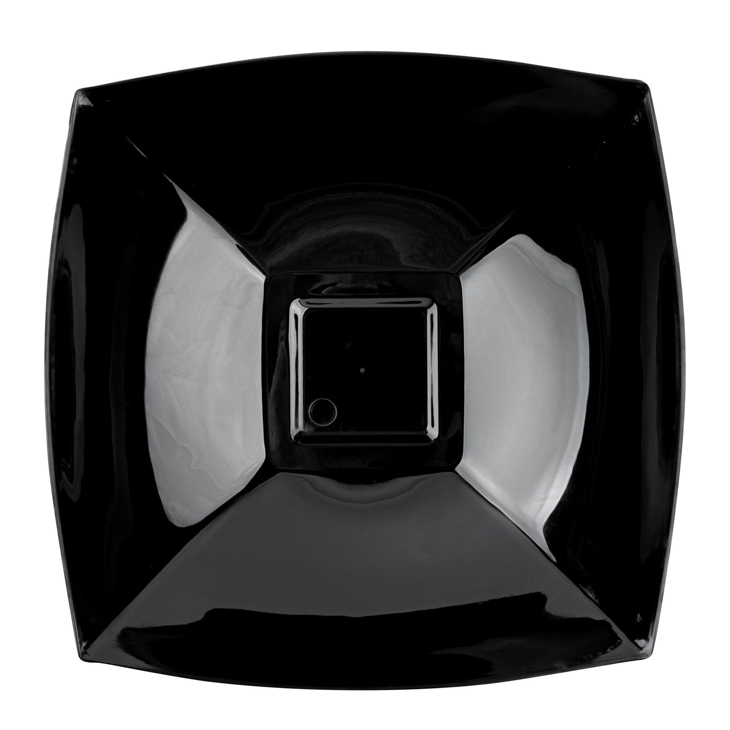 Moderna 64 oz Square Black Plastic Serving Bowl - 9 3/4" x 9 3/4" x 3" - 10 count box