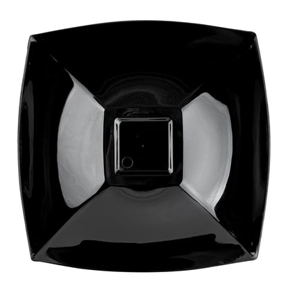 Moderna 64 oz Square Black Plastic Serving Bowl - 9 3/4" x 9 3/4" x 3" - 10 count box