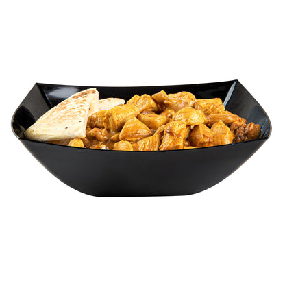 Moderna 64 oz Square Black Plastic Serving Bowl - 9 3/4" x 9 3/4" x 3" - 100 count box