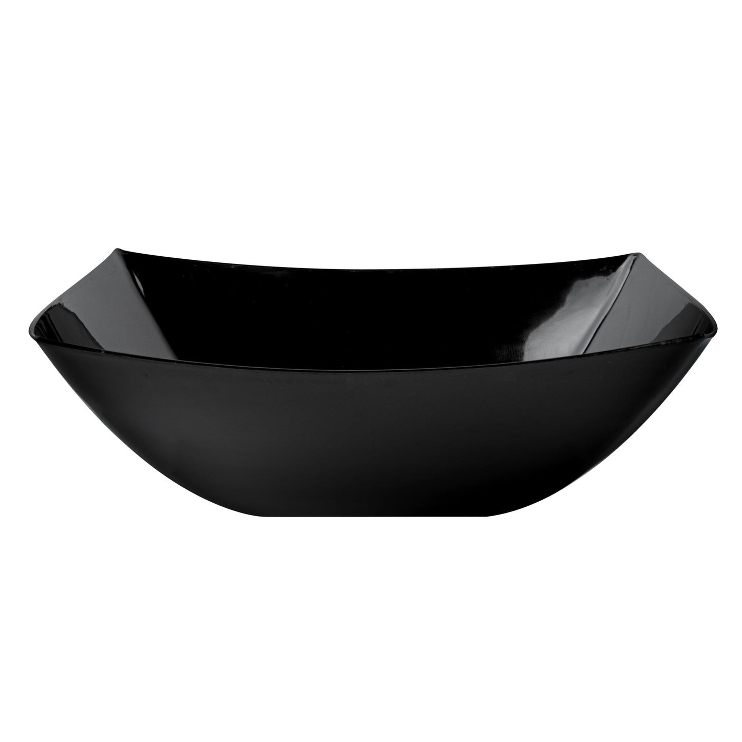 Moderna 64 oz Square Black Plastic Serving Bowl - 9 3/4" x 9 3/4" x 3" - 100 count box